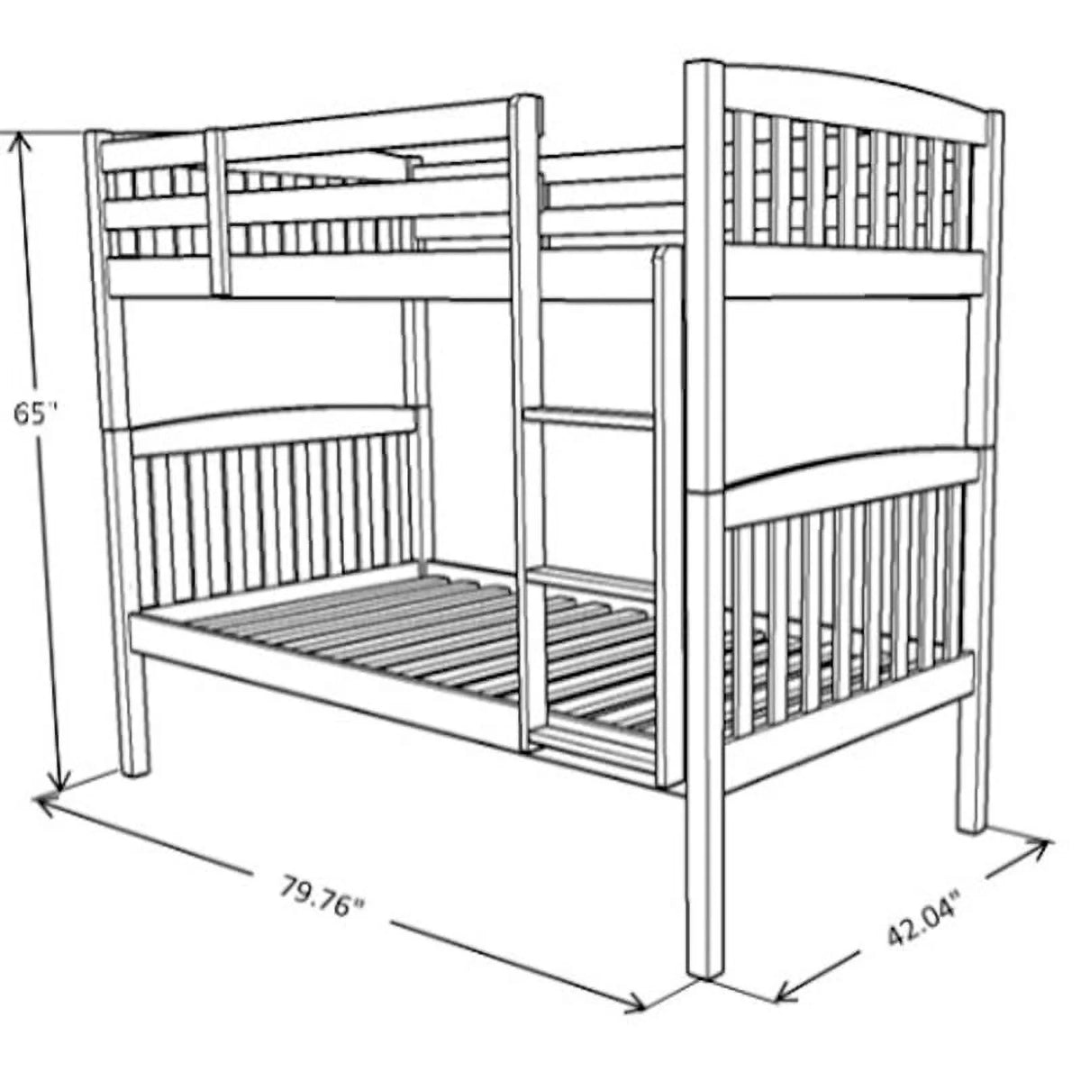 Twin Wood Bunk Bed with Storage Drawers I304129