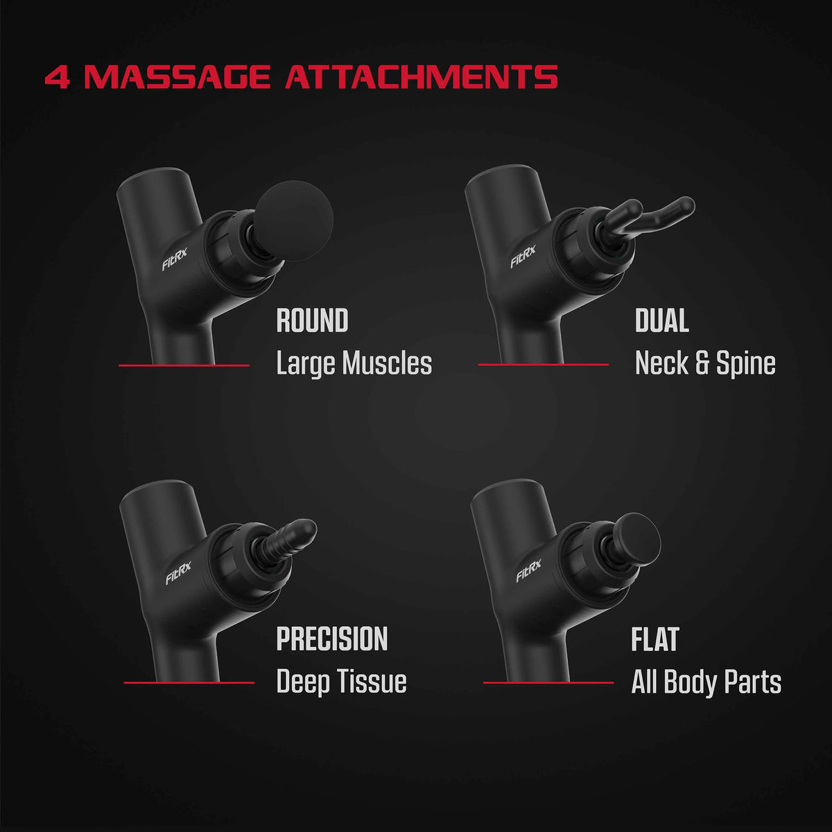 Handheld Percussion Massage Gun with Attachments D92369