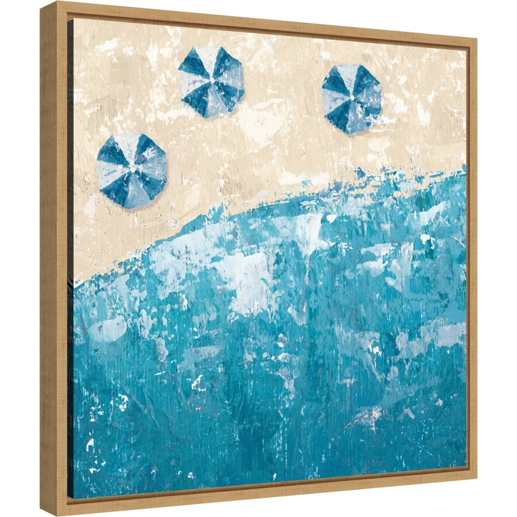 Beach Days Framed Canvas Wall Decor, Brown, 16x16 D461