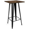 Black Metal Pub Table with Wood Top G4314