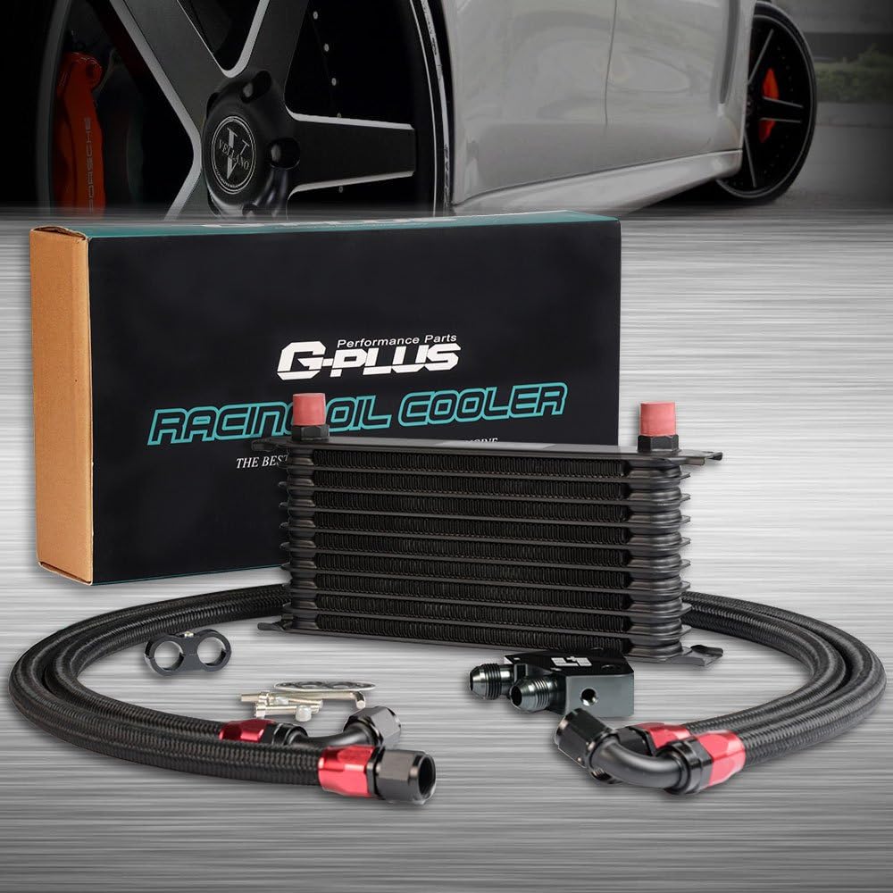 10 Row AN10 Engine Transmission Oil Cooler Kit with Oil Filter Relocation Kit D2777