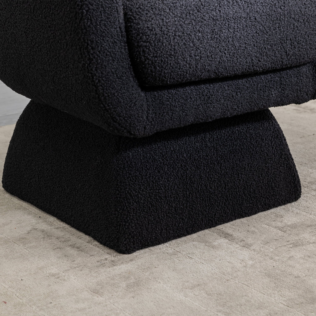 Boucle Swivel Accent Chair with Pillow D73257