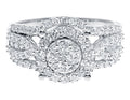 10k White Gold Round Diamond Cluster Engagement Ring V649933