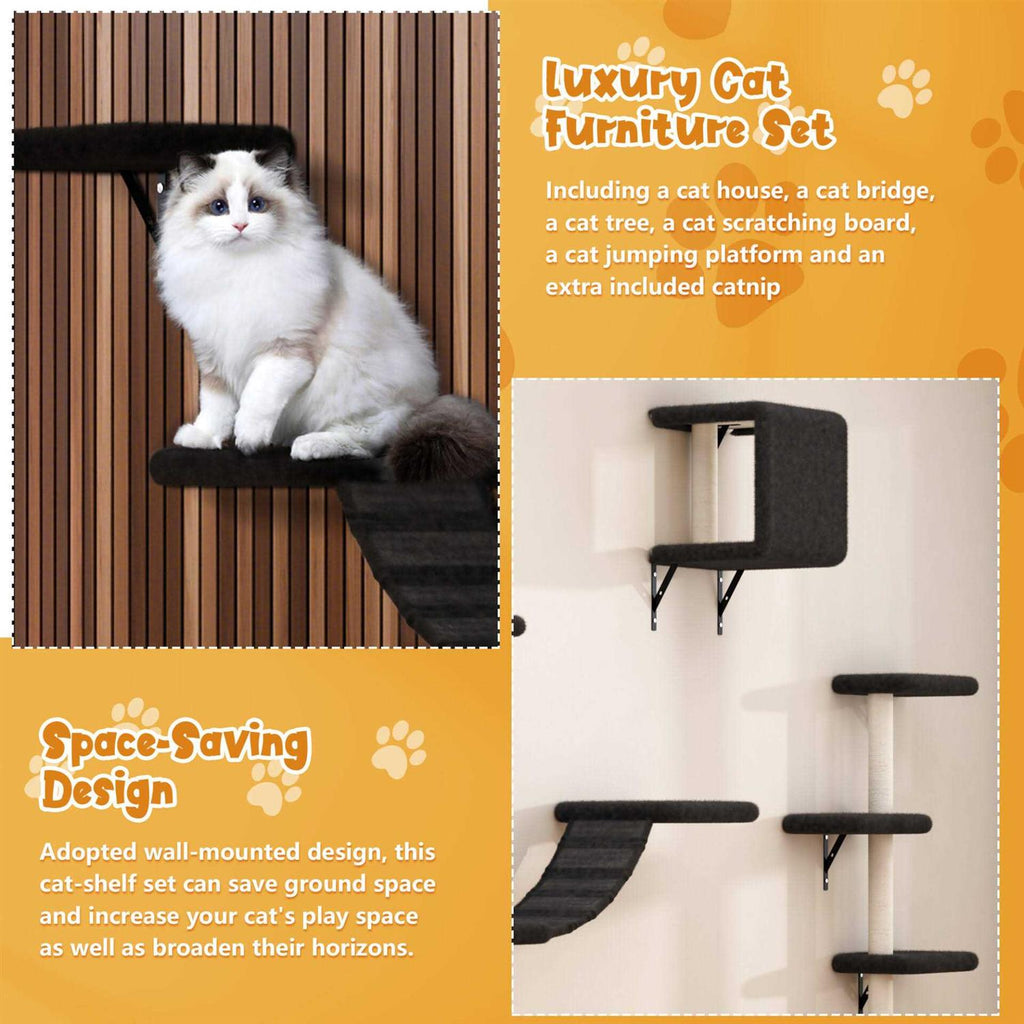 Wall Mounted Shelves Set Cat Tree R870046