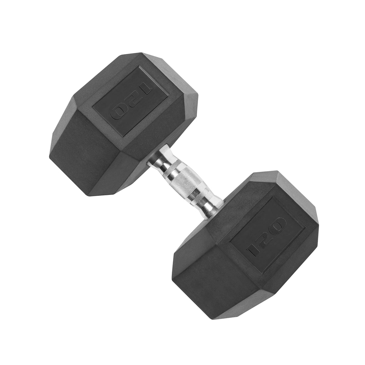 120 lbs Rubber Coated Hex Dumbbell Q509857