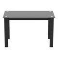Black Glass Top Metal Frame Dining Table Z734876