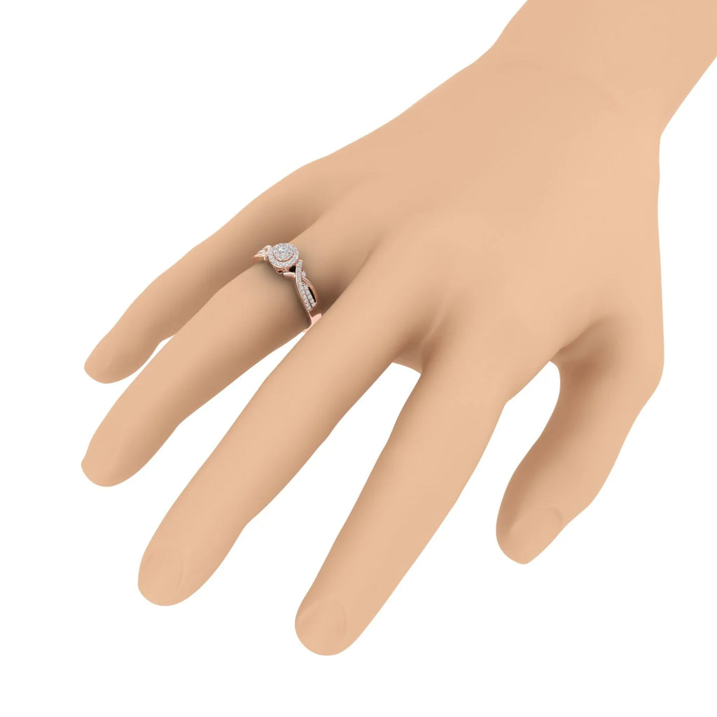 10K Rose Gold Diamond Engagement Ring N2234