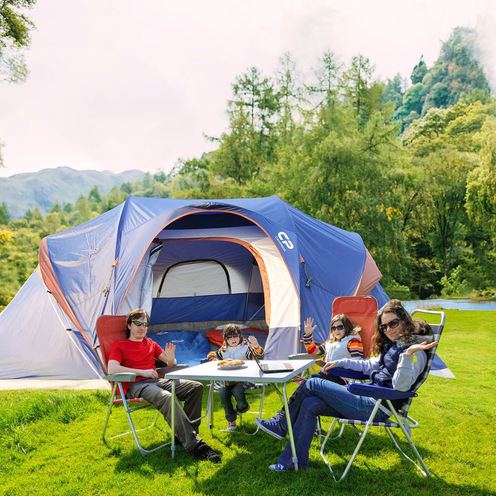 9 Person Waterproof Camping Tent Blue A710