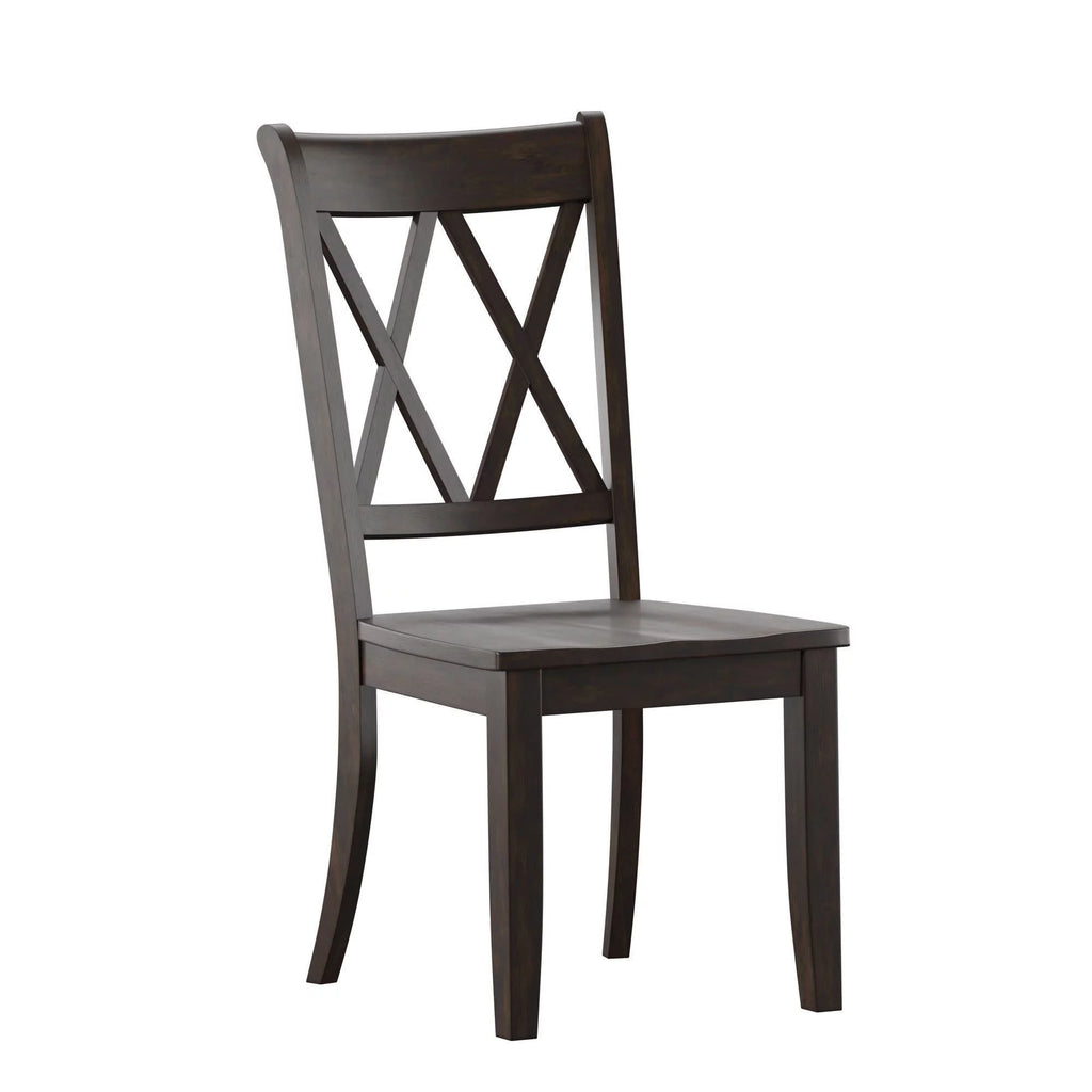 Set of 2 Antique Black Dining Chair Q633