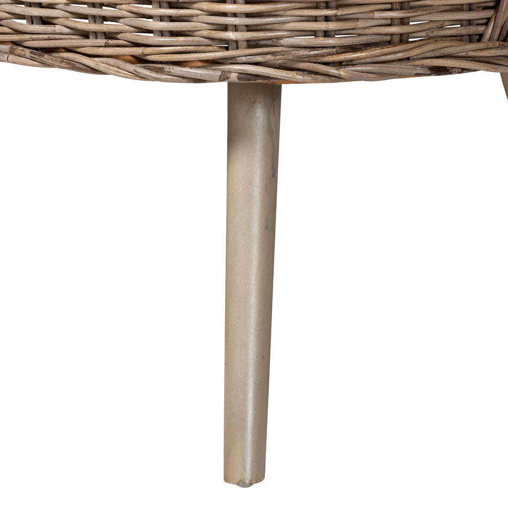 Greywashed Rattan Dining Nook Banquette Set V88085