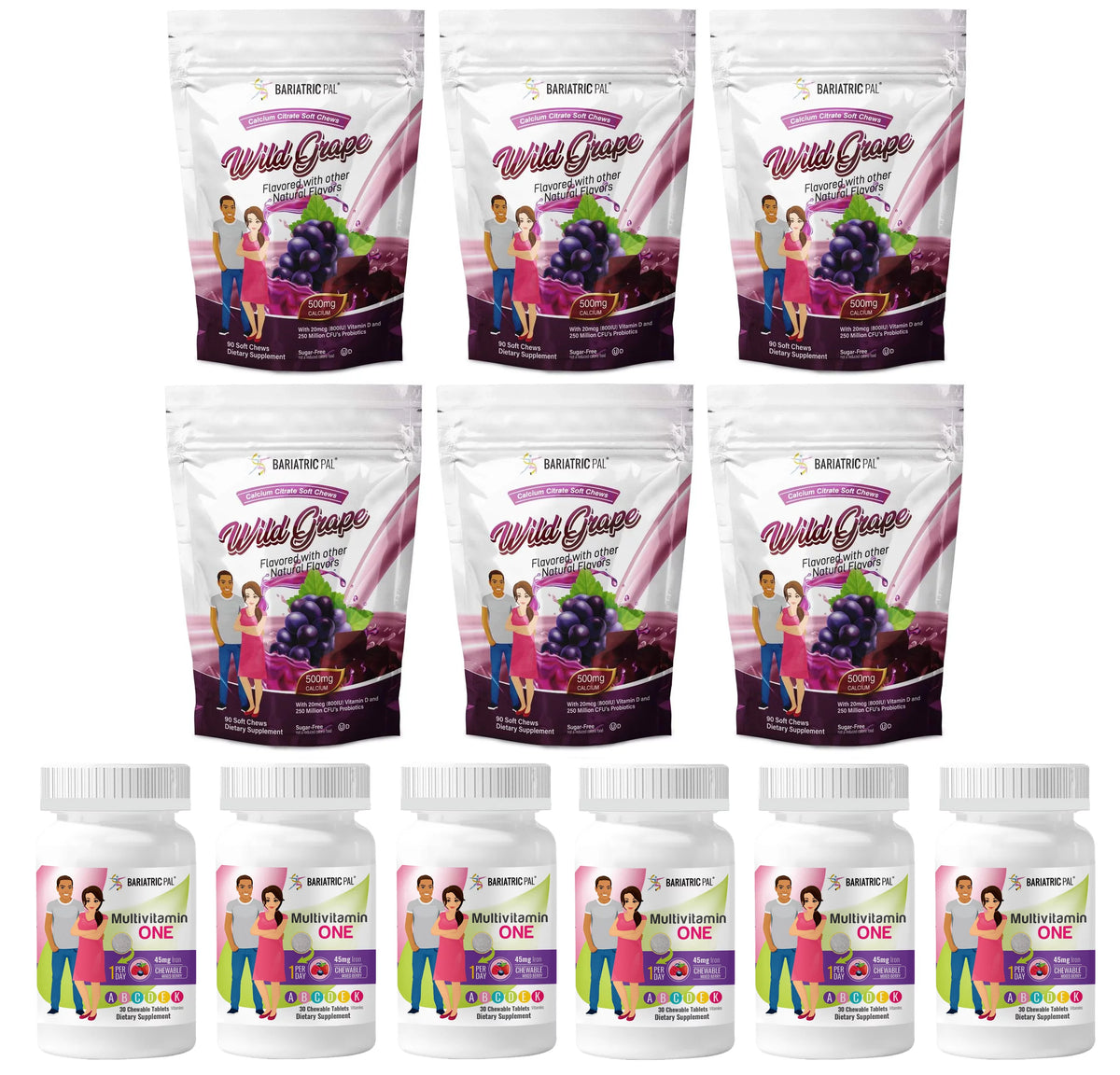 6-Month Supply Chewable Multivitamin with Iron and Calcium Citrate F92009