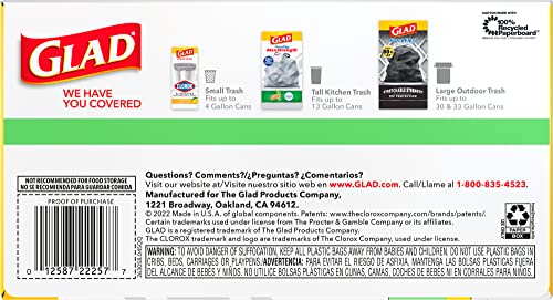 45 Count 13 Gallon Tall Kitchen Drawstring Garbage Bags F278