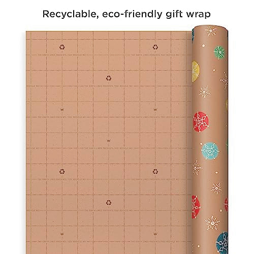 Brown Kraft Christmas Wrapping Paper Rolls (Pack of 3: 90 sq. ft. ttl) A341210
