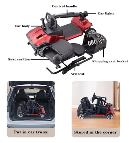 Red 4 Wheel Mobility Scooter with Basket X36775