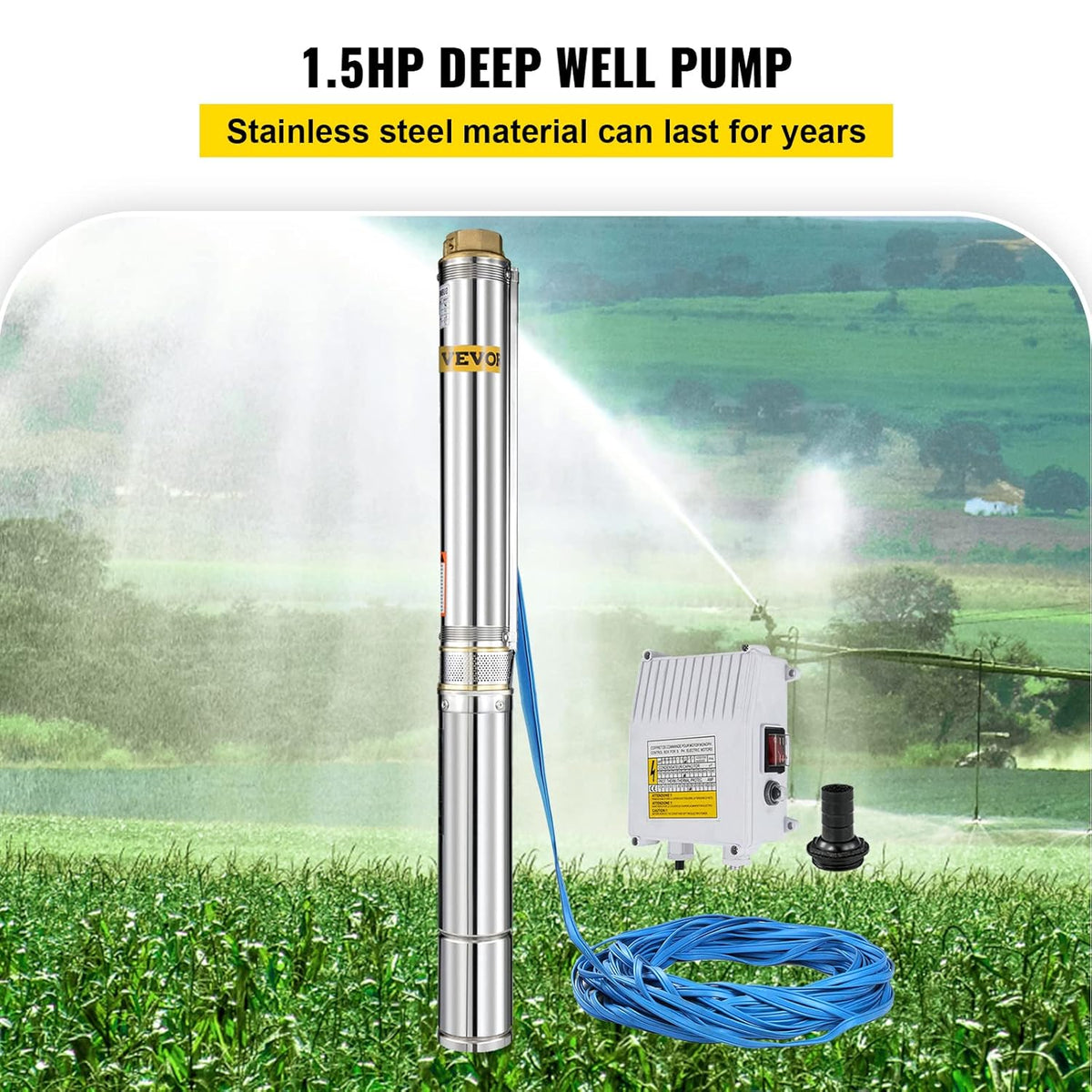 1.5 HP 220V Stainless Steel Submersible Well Pump N316645