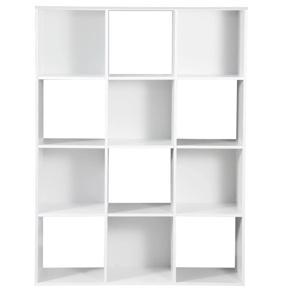 White 12 Cube Wood Storage Organizer A7033