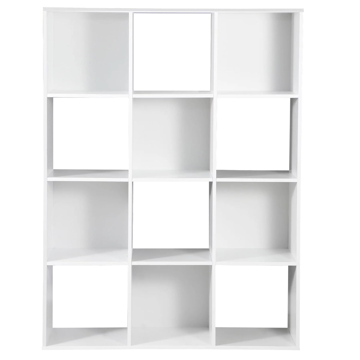 White 12 Cube Wood Storage Organizer A7033