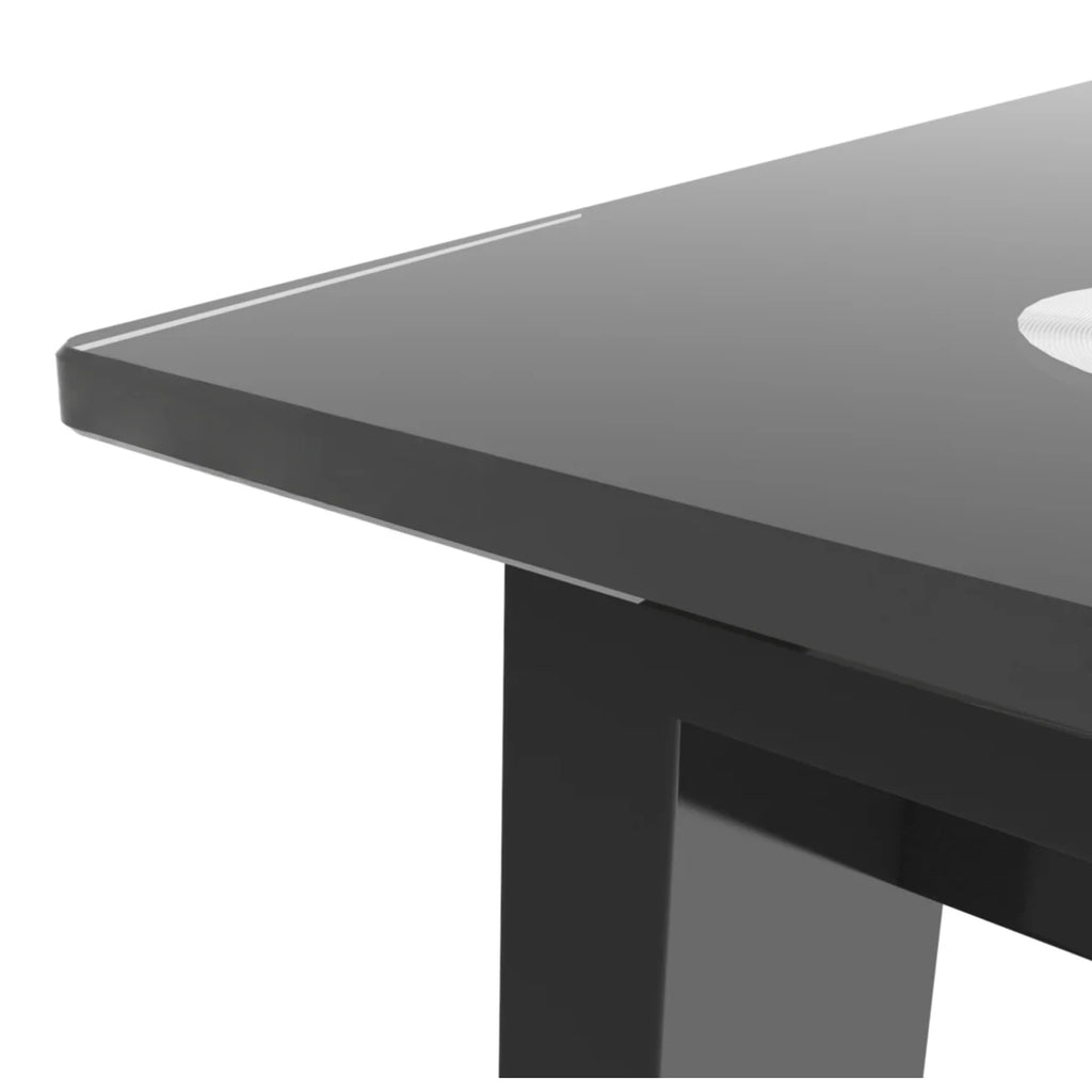 Black Glass Top Metal Frame Dining Table Z734876