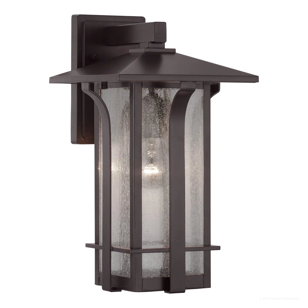 16''H x 9''W Olde Bronze Glass Outdoor Wall Sconce W2197
