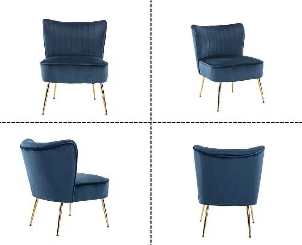 Velvet Accent Chairs Set of 2 with Golden Legs A355894
