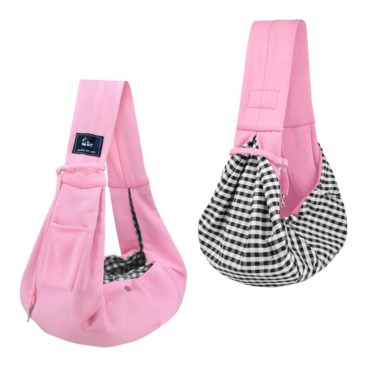 Dog and Cat Sling Carrier Hands Free Reversible Pet Papoose Bag Soft Pouch T759288