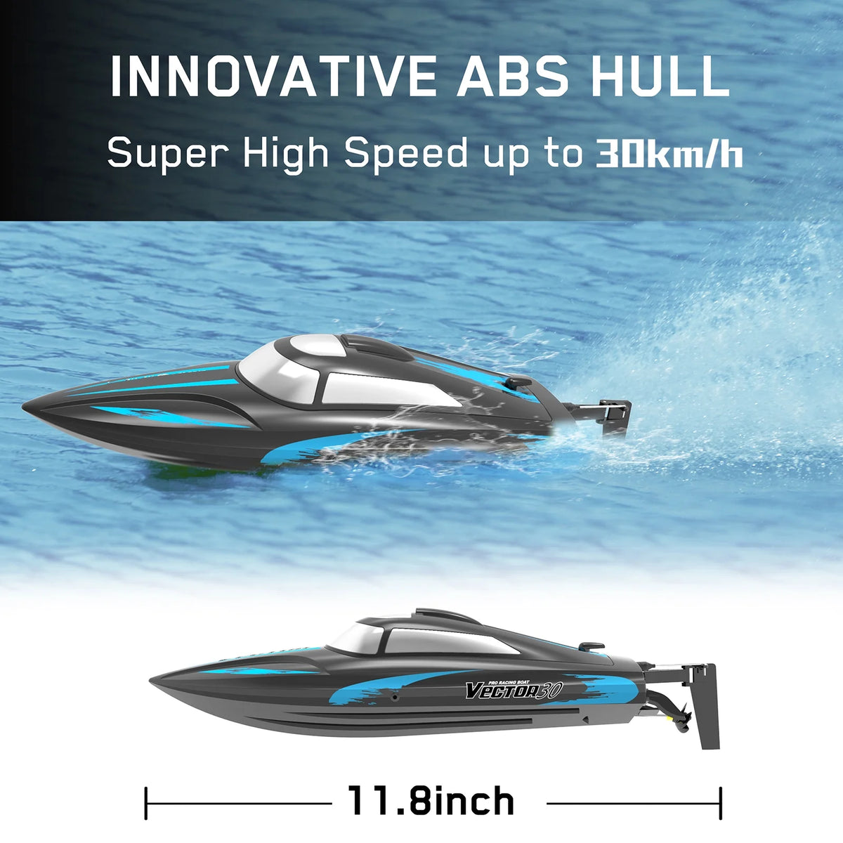 Remote Control Boat Toy with 2 Batteries F28938