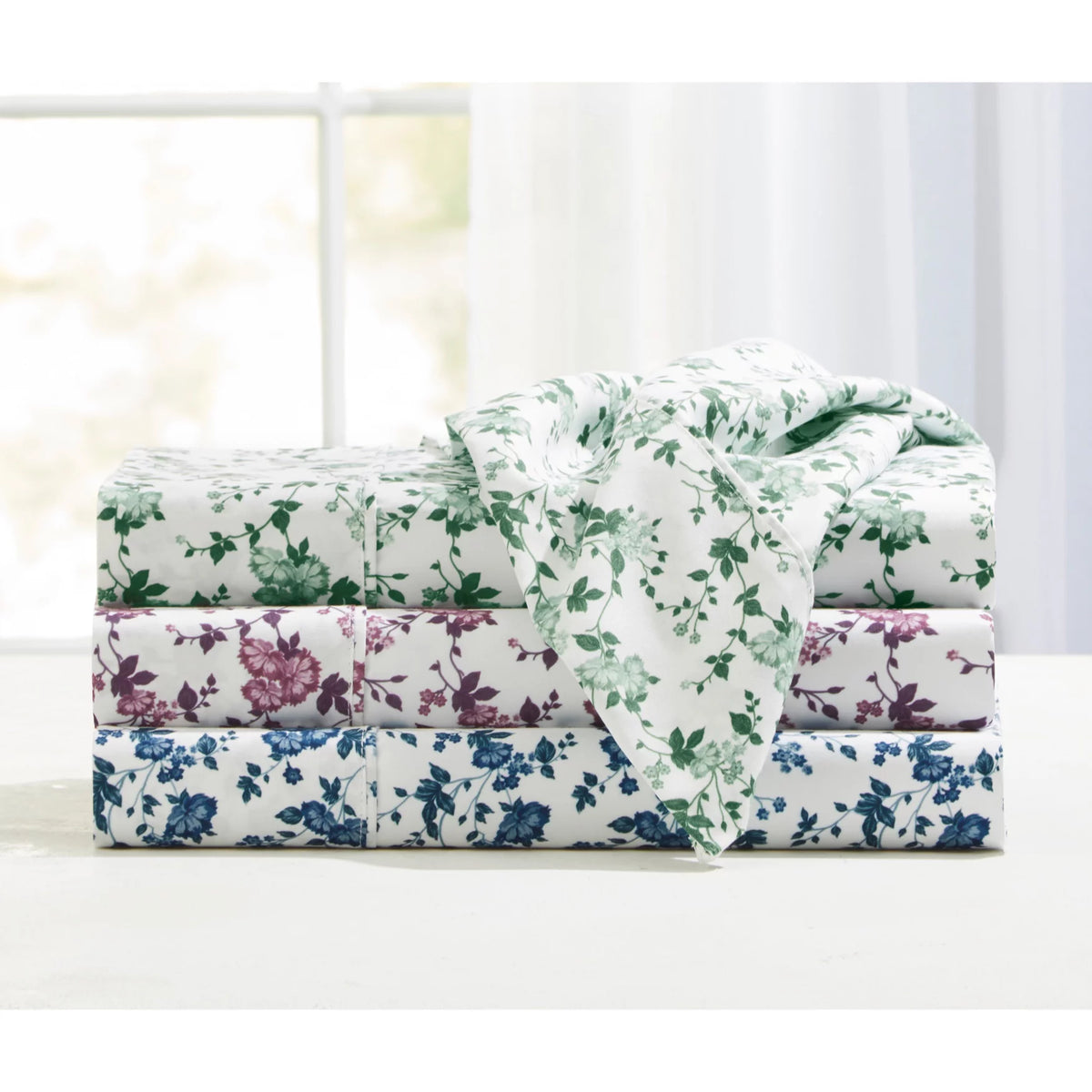 Blue Floral Full Sheet Set X689