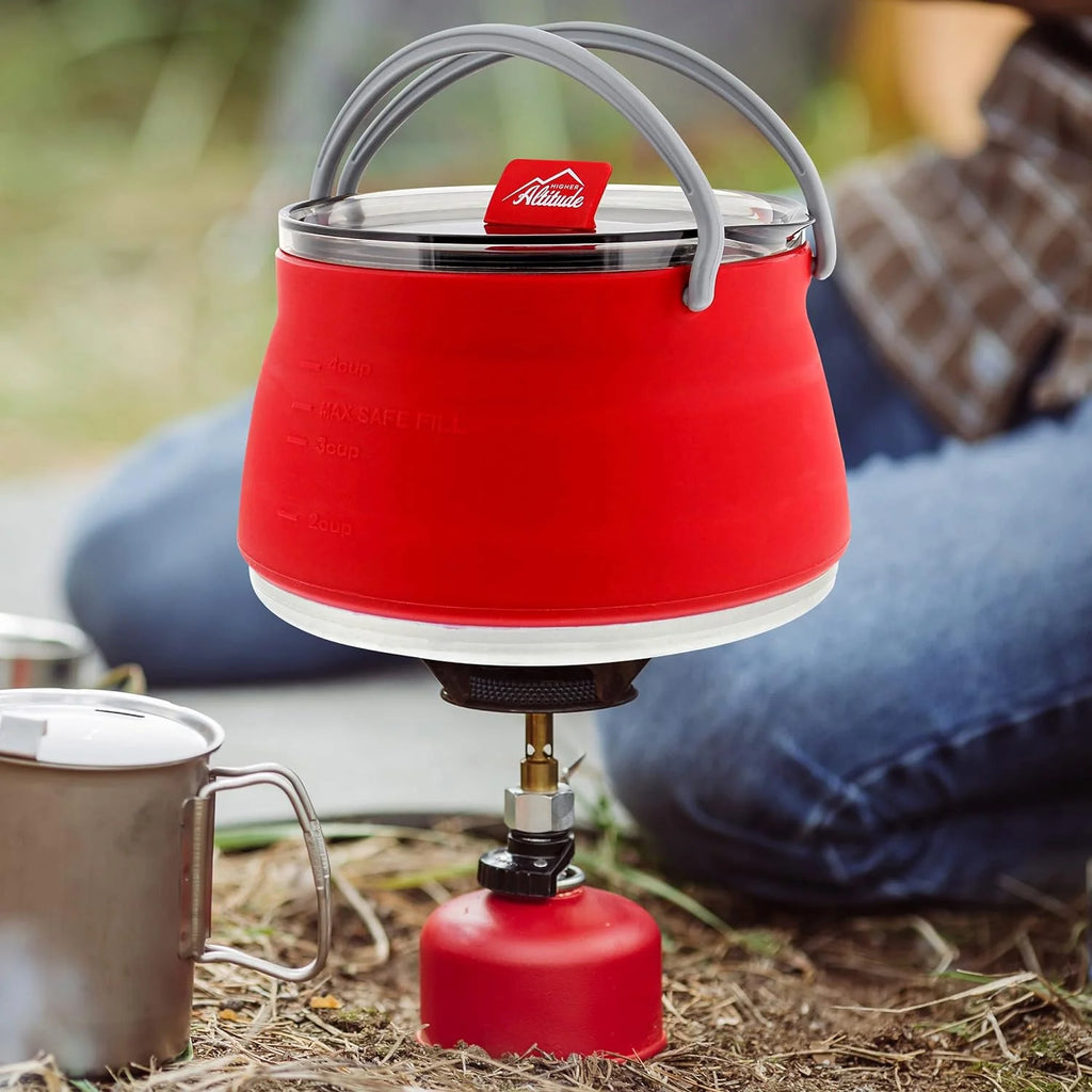 Collapsible 1L Red Travel Kettle P96845