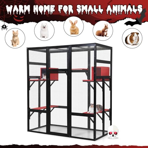 71Inches Large Wood Catio with Perches and Condos F56321