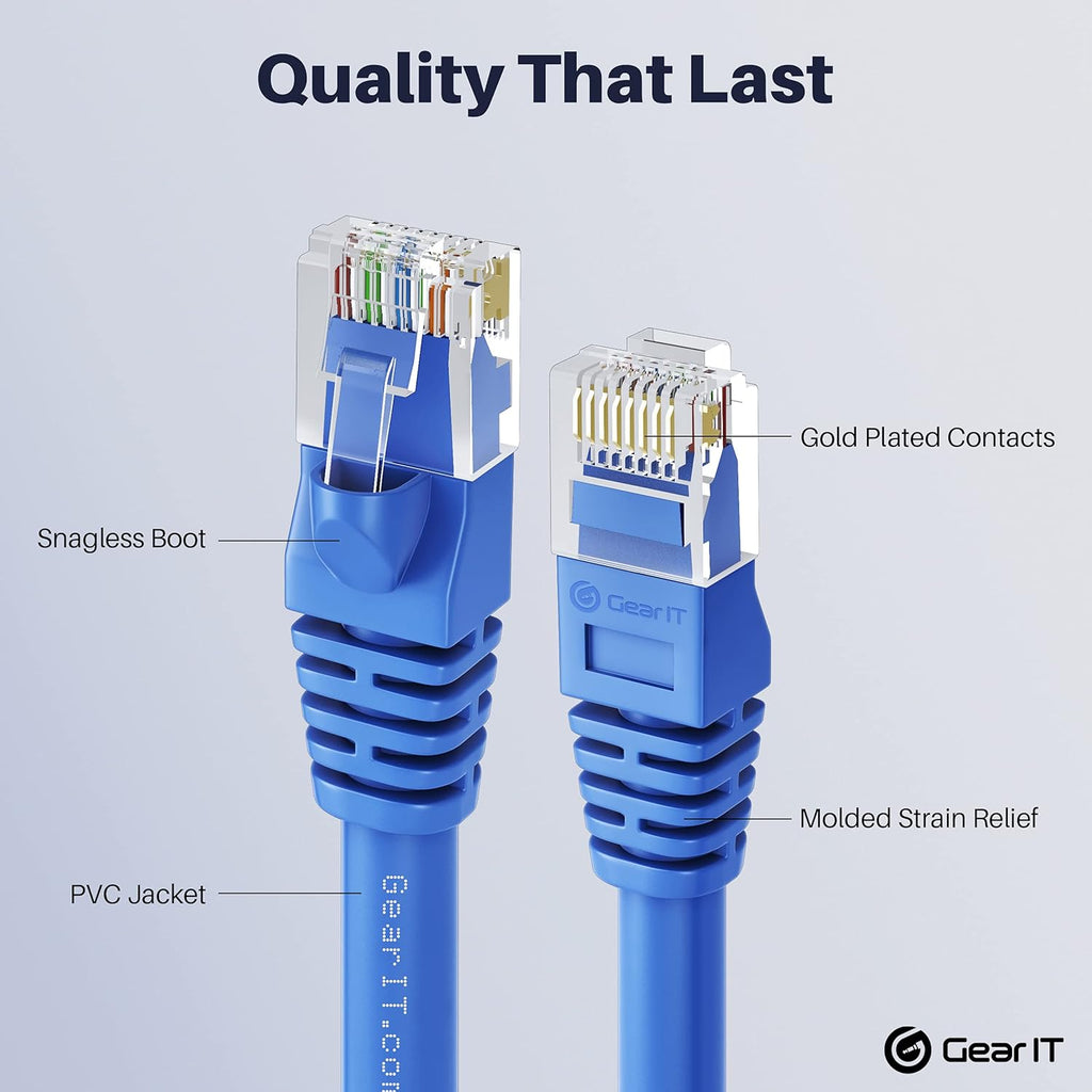 Cat6 Ethernet Cable 1 ft (50-Pack) Blue P221
