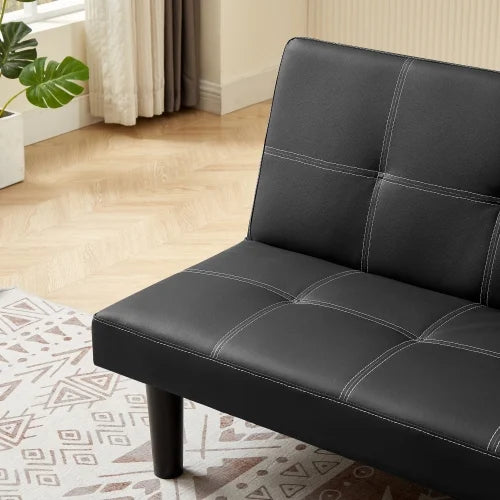 Black Velvet Convertible Sofa Bed E8893