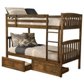 Twin Wood Bunk Bed with Storage Drawers I304129