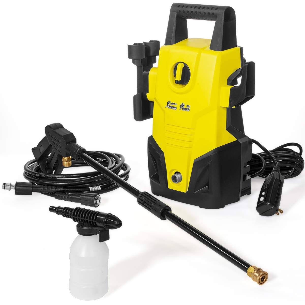 Electric 1300 PSI 1.2 GPM Compact Lightweight Pressure Washer with Hose Soap Dispenser F50120