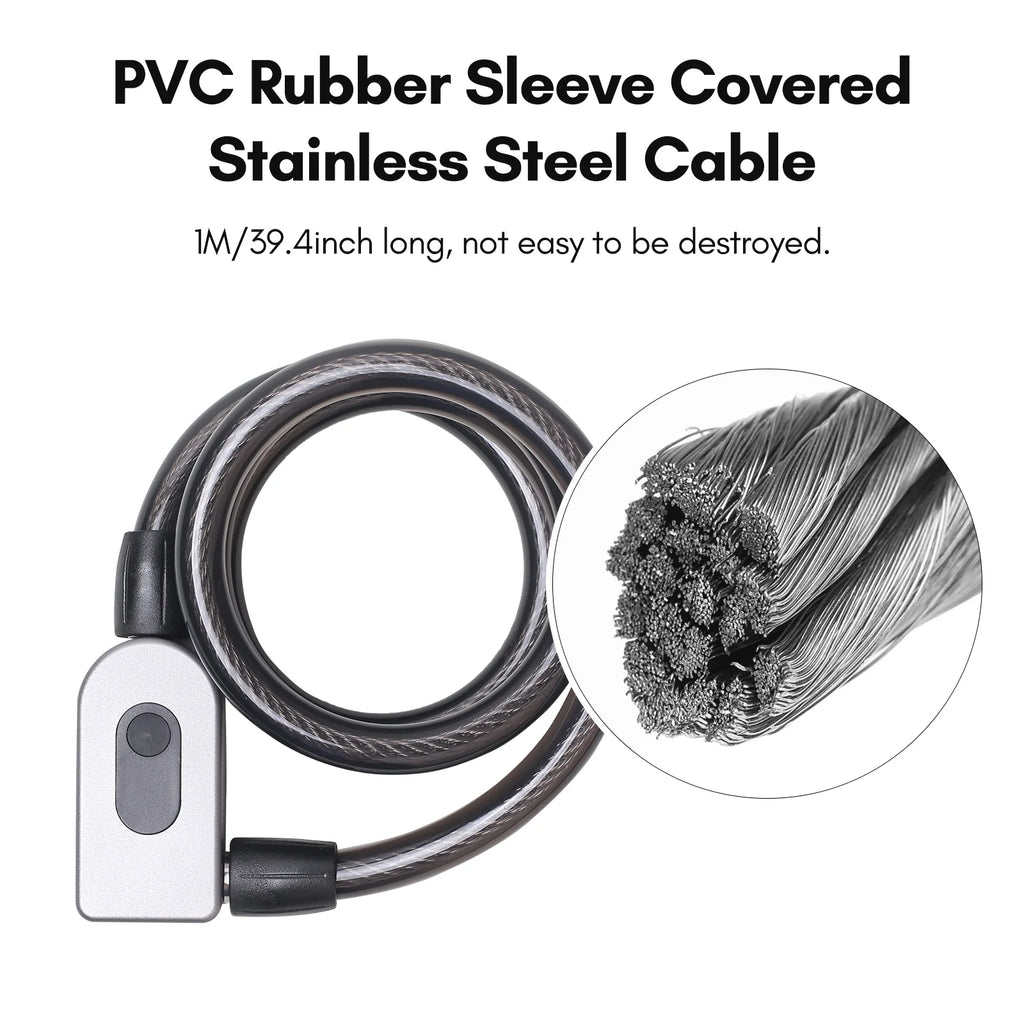 Keyless Cable Lock with Built-In Battery B6962