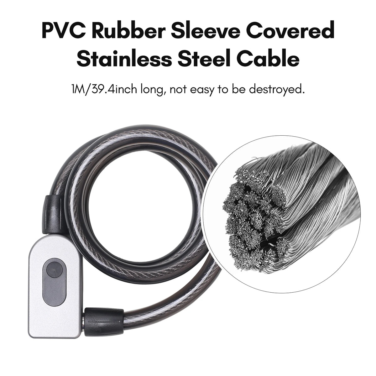 Keyless Cable Lock with Built-In Battery B6962