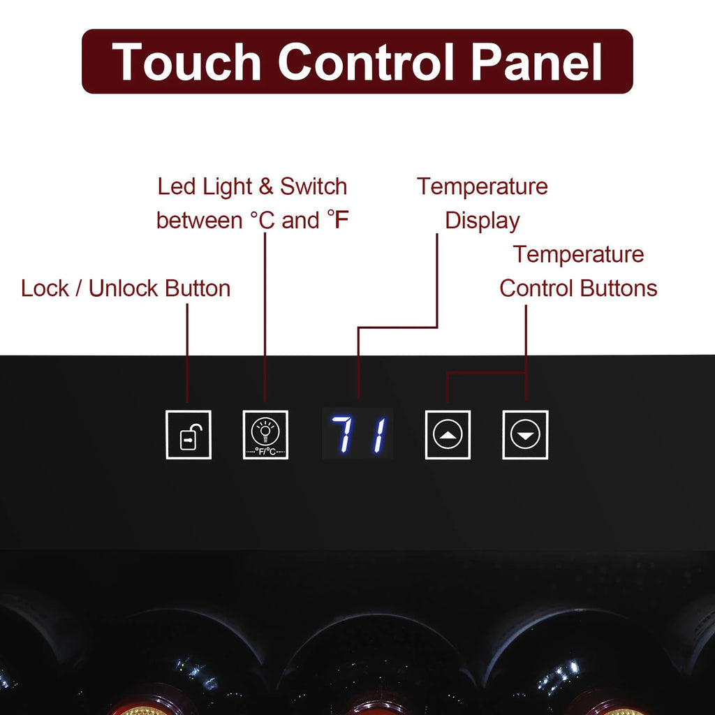 Black 34 Bottle Electronic Wine Cabinet N315814