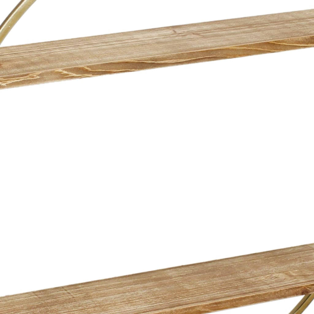 Gold Metal and Wood Wall Shelf R863