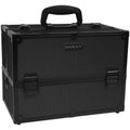 Black Makeup Train Case with Shoulder Strap and Locks T5174