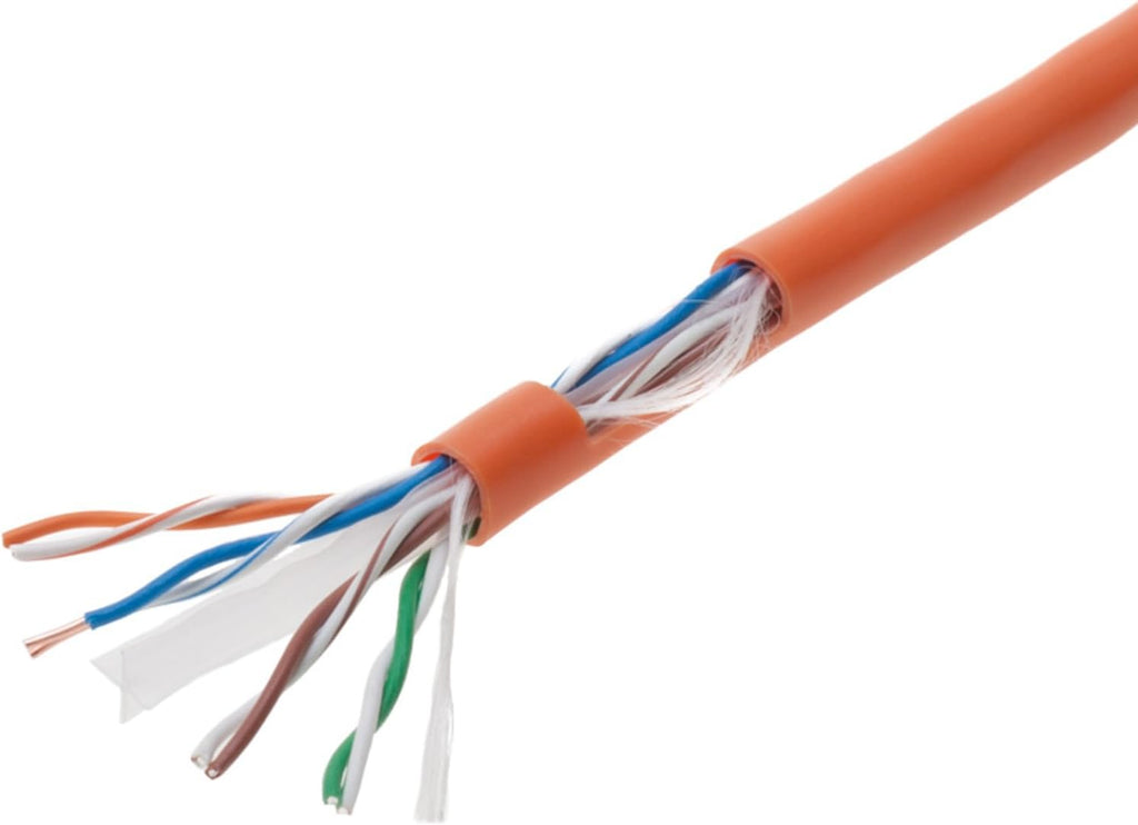 1000ft CAT6 Solid Ethernet Cable UTP 23AWG Bulk (Orange) W534956