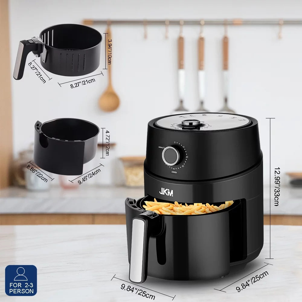 3.7 Quart Mechanical Air Fryer, Black K1757
