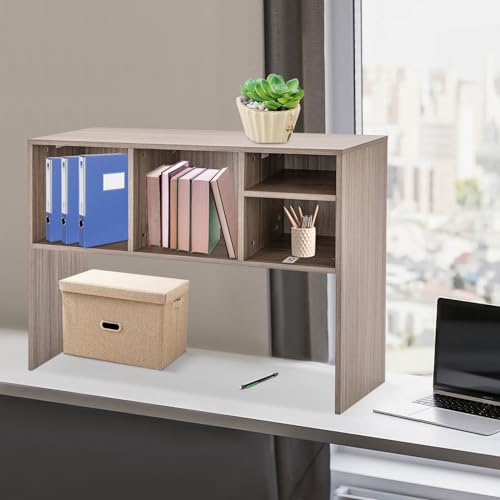 Dark Gray 4 Shelves Desk Bookshelf Organizer O50106