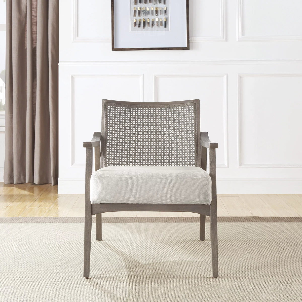 Linen Cream Fabric Arm Chair G1318