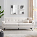 Ivory Herringbone Fabric Sofa C99505