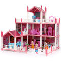 3 Stories 9 Rooms Doll House with Furniture Accessories W84361