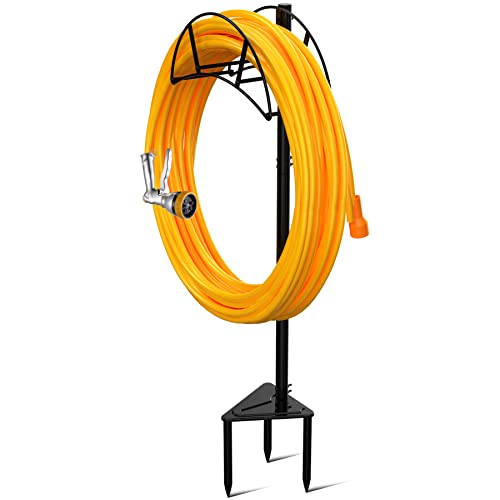 Black Metal Garden Hose Holder Stake T114