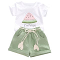 2pcs Set Linen Shorts Outfits with Belt D741597