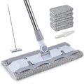 Microfiber Hardwood Floor Mop with 4 Washable Pads, 360 Rotation Flat Mop with Stainless Steel Handle W70803