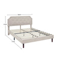 Tufted Upholstered Platform Bed Frame with Adjustable Height Headboard Full B93911