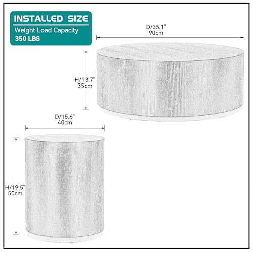 15.75'' Round Coffee Table with Faux Marble Pattern Z734715