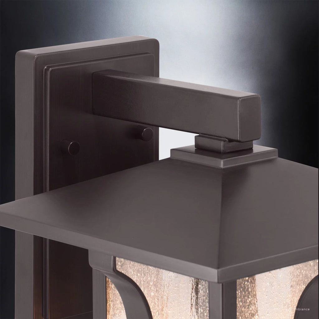 16''H x 9''W Olde Bronze Glass Outdoor Wall Sconce W2197